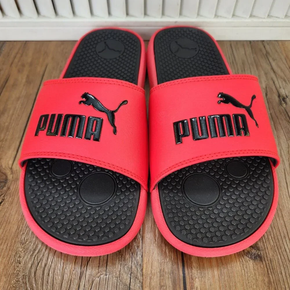 Puma Cool Cat BX JR Slides Junior Sz 7C High Risk Red Puma Black Slip On Sandals
